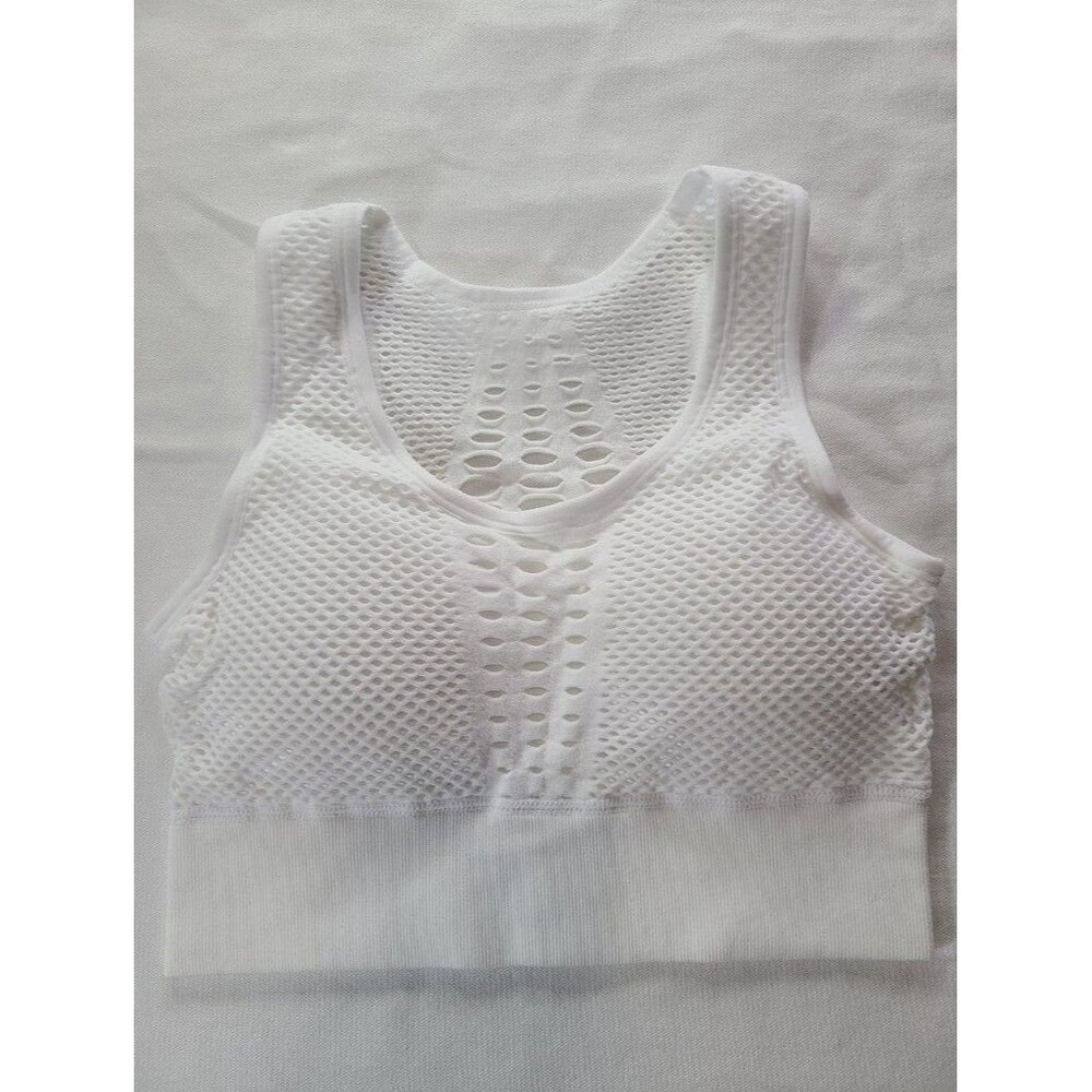 Royal Athletics Sports Bra Small White Mesh Racerback Align NWT Workout